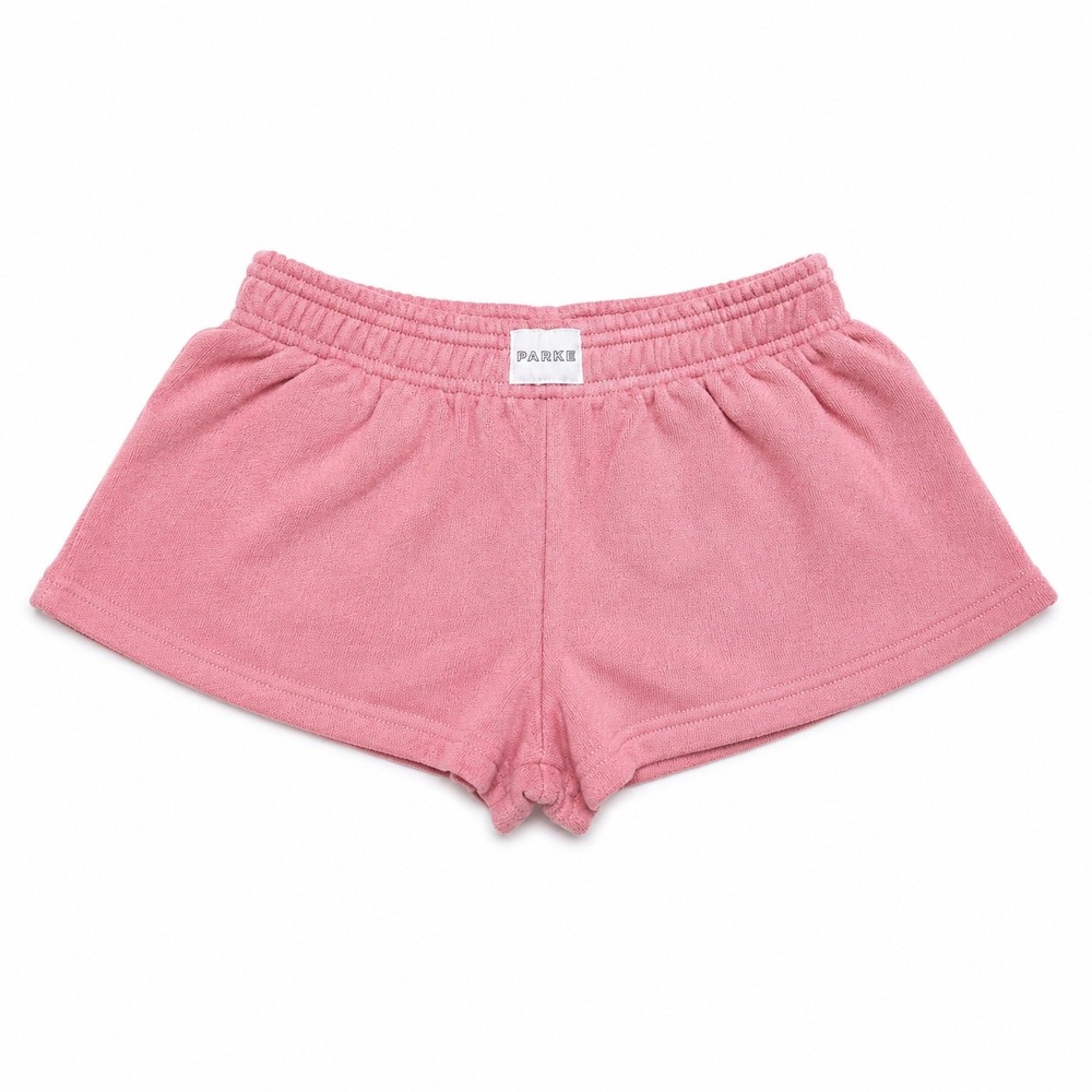 NEW Parke Boxer Sweatshorts Dusty Pink Heritage Terry XS Lounge Gym Collegiate